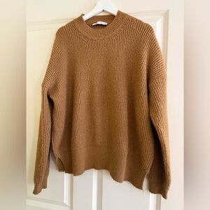 Zara Tan Crew Neck Sweater
